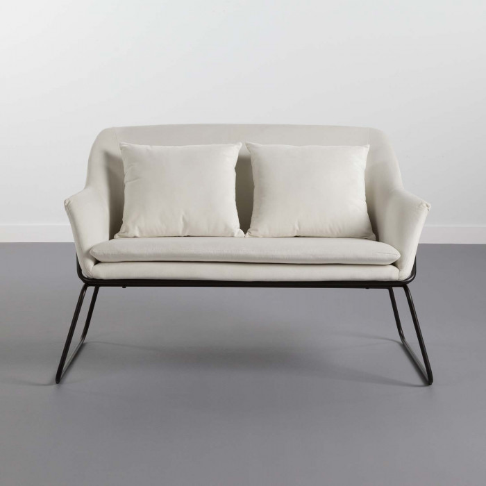 SOFA VELVET CREMA 124X77X79,5CM THINIA HOME