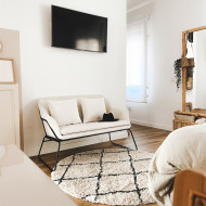 SOFA VELVET CREMA 124X77X79,5CM THINIA HOME