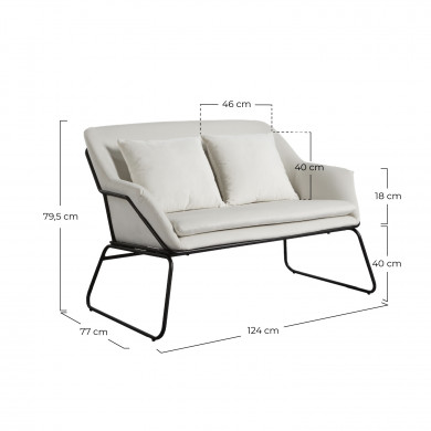 SOFA VELVET CREMA 124X77X79,5CM THINIA HOME SOFA VELVET CREMA 124X77X79,5CM THINIA HOME