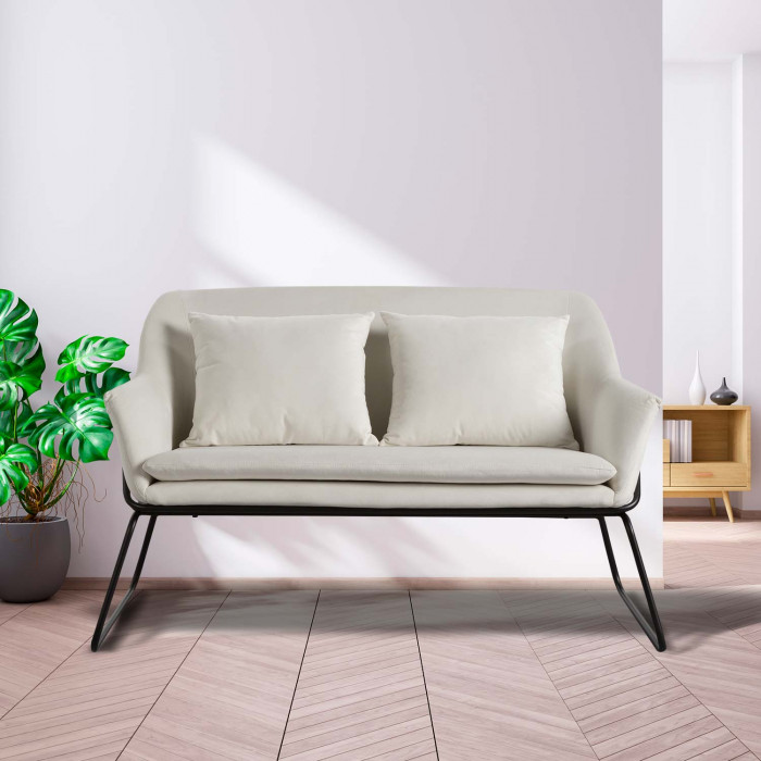 SOFA VELVET CREMA 124X77X79,5CM THINIA HOME