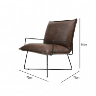 SILLON SENIOR MARRON/NEGRO 73X74X84CM THINIA HOME