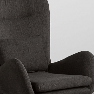 SILLON CON REPOSAPIES GRIS 66X84X100CM-52X41X45CM THINIA HOME SILLON CON REPOSAPIES GRIS 66X84X100CM-52X41X45CM THINIA HOME