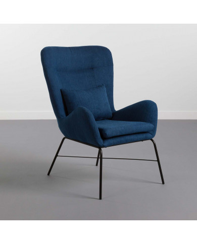 SILLON CON REPOSAPIES AZUL 66X84X100CM-52X41X45CM THINIA HOME SILLON CON REPOSAPIES AZUL 66X84X100CM-52X41X45CM THINIA HOME