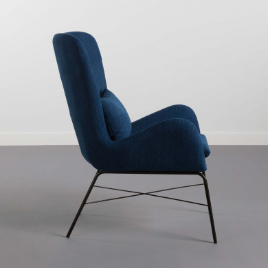 SILLON CON REPOSAPIES AZUL 66X84X100CM-52X41X45CM THINIA HOME SILLON CON REPOSAPIES AZUL 66X84X100CM-52X41X45CM THINIA HOME