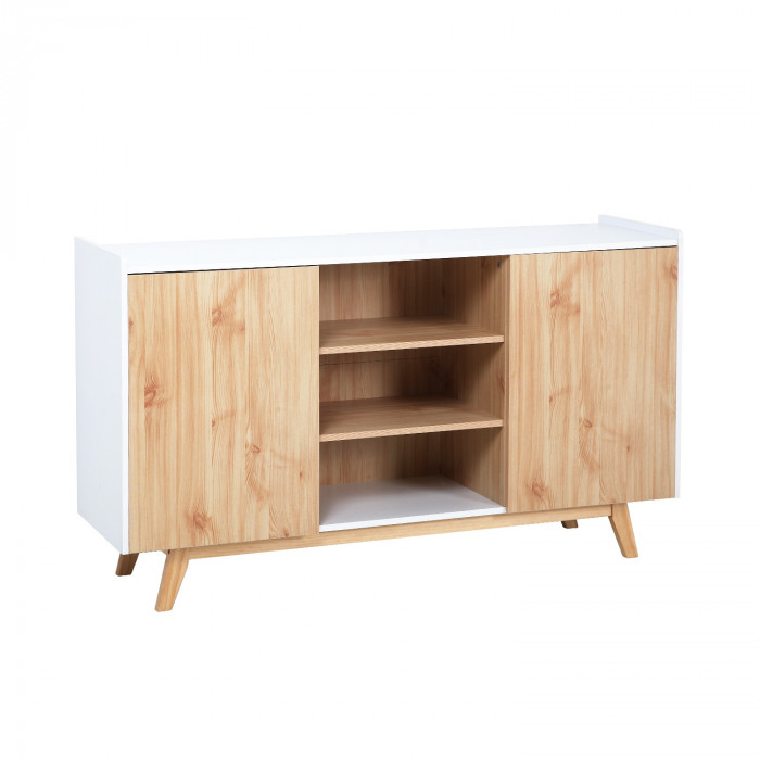 APARADOR BLANCO/NATURAL SERIE ICE 140X40X80CM THINIA HOME