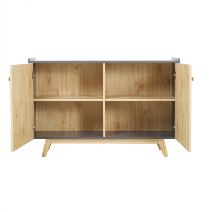 APARADOR GRIS /NATURAL SERIE ICE 120X40X80CM THINIA HOME