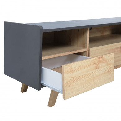 MUEBLE TV NATURAL/GRIS SERIE ICE 160X40X50CM THINIA HOME MUEBLE TV NATURAL/GRIS SERIE ICE 160X40X50CM THINIA HOME