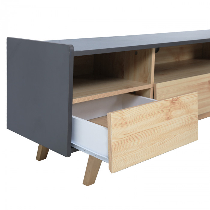 MUEBLE TV NATURAL/GRIS SERIE ICE 160X40X50CM THINIA HOME