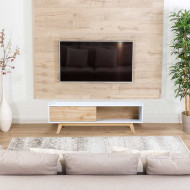 MESA DE CENTRO NATURAL/BLANCO SERIE ICE 120X60X40CM  THINIA HOME