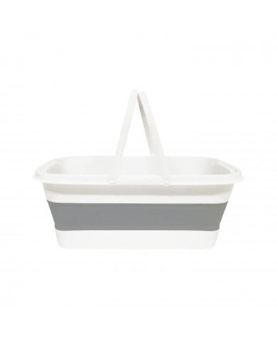 CESTA PLEGABLE GRIS/BLANCA 47,5x27,5x18,5cm 7HOUSE