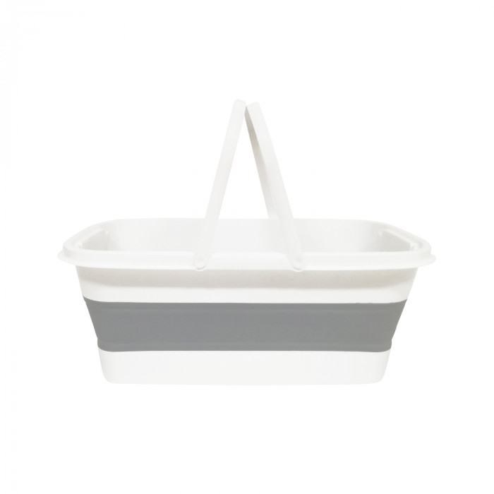 CESTA PLEGABLE GRIS/BLANCA 47,5x27,5x18,5cm 7HOUSE
