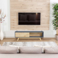 MESA DE CENTRO NATURAL/GRIS SERIE ICE 120X60X40CM  THINIA HOME