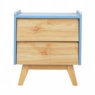 MESITA DE NOCHE NATURAL/AZUL SERIE ICE 45X40X50CM THINIA HOME