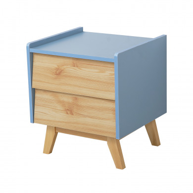 MESITA DE NOCHE NATURAL/AZUL SERIE ICE 45X40X50CM THINIA HOME MESITA DE NOCHE NATURAL/AZUL SERIE ICE 45X40X50CM THINIA HOME