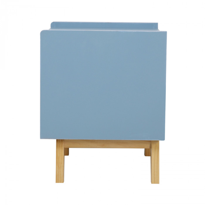 MESITA DE NOCHE NATURAL/AZUL SERIE ICE 45X40X50CM THINIA HOME