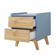 MESITA DE NOCHE NATURAL/AZUL SERIE ICE 45X40X50CM THINIA HOME