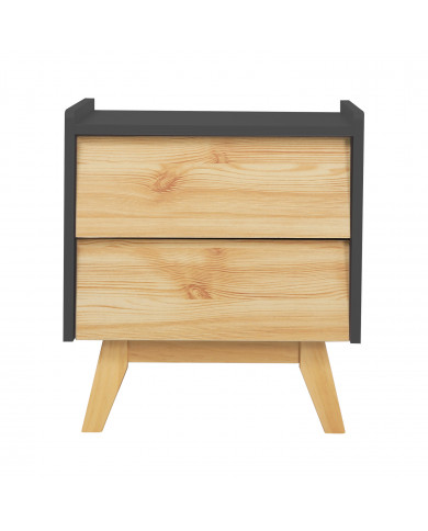 MESITA DE NOCHE NATURAL/GRIS SERIE ICE 45X40X50CM THINIA HOME