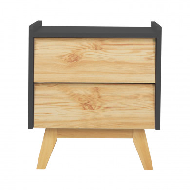 MESITA DE NOCHE NATURAL/GRIS SERIE ICE 45X40X50CM THINIA HOME MESITA DE NOCHE NATURAL/GRIS SERIE ICE 45X40X50CM THINIA HOME