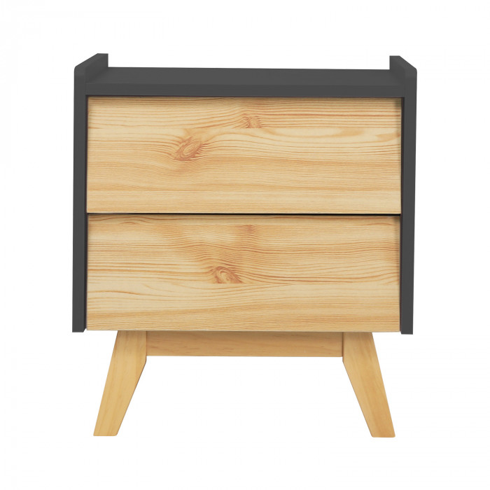 MESITA DE NOCHE NATURAL/GRIS SERIE ICE 45X40X50CM THINIA HOME