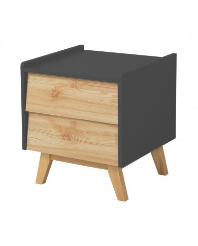 MESITA DE NOCHE NATURAL/GRIS SERIE ICE 45X40X50CM THINIA HOME