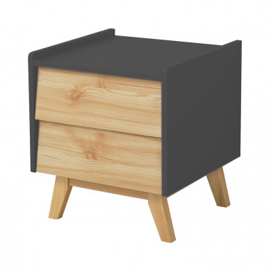 MESITA DE NOCHE NATURAL/GRIS SERIE ICE 45X40X50CM THINIA HOME MESITA DE NOCHE NATURAL/GRIS SERIE ICE 45X40X50CM THINIA HOME