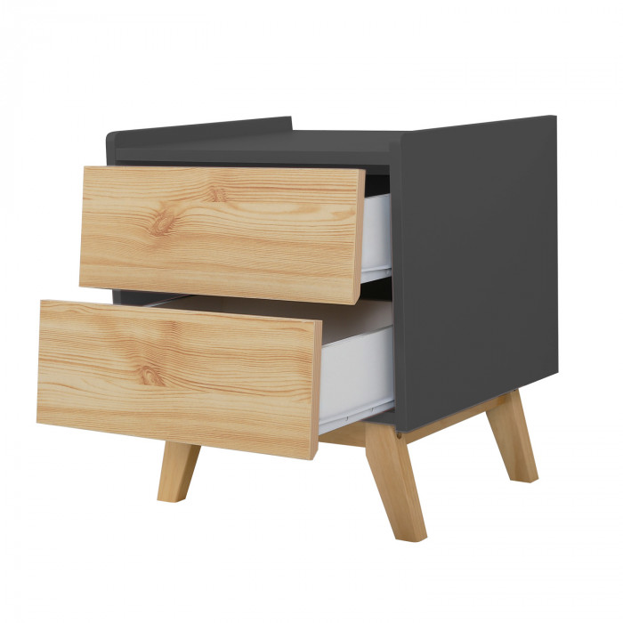 MESITA DE NOCHE NATURAL/GRIS SERIE ICE 45X40X50CM THINIA HOME