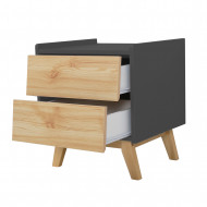 MESITA DE NOCHE NATURAL/GRIS SERIE ICE 45X40X50CM THINIA HOME