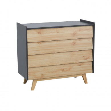 CÓMODA NATURAL/GRIS SERIE ICE 90X40X80CM THINIA HOME CÓMODA NATURAL/GRIS SERIE ICE 90X40X80CM THINIA HOME