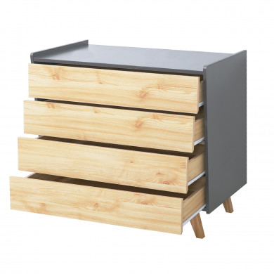 CÓMODA NATURAL/GRIS SERIE ICE 90X40X80CM THINIA HOME CÓMODA NATURAL/GRIS SERIE ICE 90X40X80CM THINIA HOME