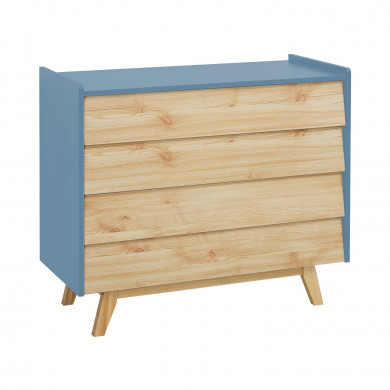 CÓMODA NATURAL/AZUL SERIE ICE 90X40X80CM THINIA HOME CÓMODA NATURAL/AZUL SERIE ICE 90X40X80CM THINIA HOME