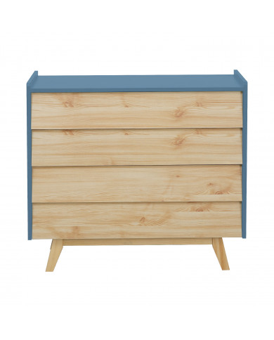 CÓMODA NATURAL/AZUL SERIE ICE 90X40X80CM THINIA HOME