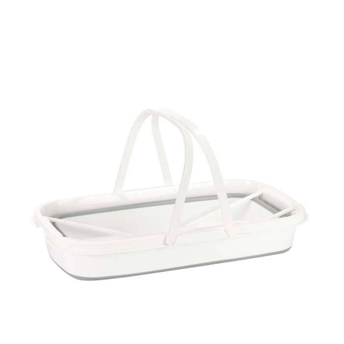 CESTA PLEGABLE GRIS/BLANCA 47,5x27,5x18,5cm 7HOUSE