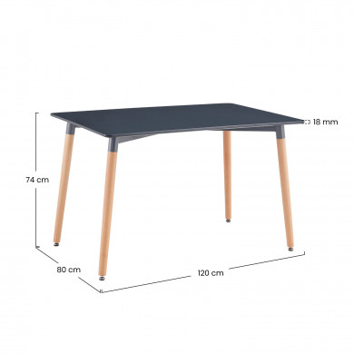 MESA MADERA GRIS PLOMO/MADERA 74*120*80CM THINIA HOME MESA MADERA GRIS PLOMO/MADERA 74*120*80CM THINIA HOME