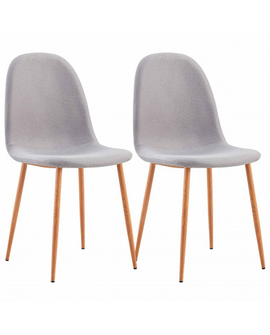 PACK 2 SILLAS COMEDOR LINO GRIS CLARO 90*51*44CM THINIA HOME