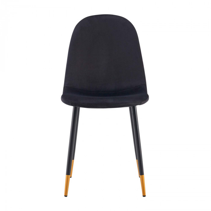 PACK 2 SILLAS COMEDOR TERCIOPELO NEGRO 90*51*44CM THINIA HOME