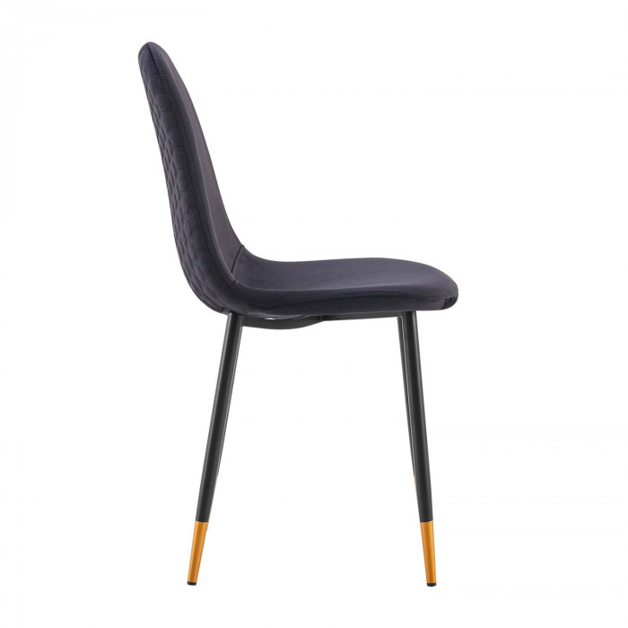 PACK 2 SILLAS COMEDOR TERCIOPELO NEGRO 90*51*44CM THINIA HOME