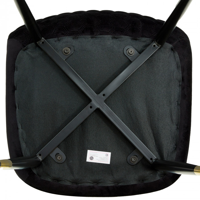 PACK 2 SILLAS COMEDOR TERCIOPELO NEGRO 90*51*44CM THINIA HOME