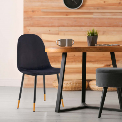 PACK 2 SILLAS COMEDOR TERCIOPELO NEGRO 90*51*44CM THINIA HOME PACK 2 SILLAS COMEDOR TERCIOPELO NEGRO 90*51*44CM THINIA HOME
