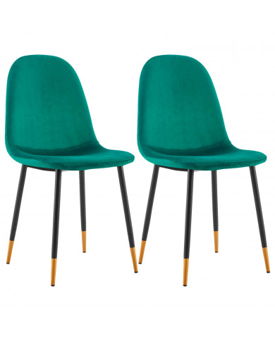 PACK 2 SILLAS COMEDOR TERCIOPELO VERDE 90*51*44CM THINIA HOME