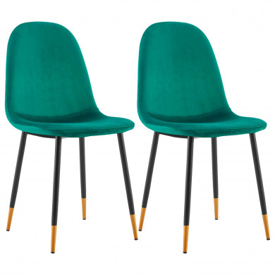 PACK 2 SILLAS COMEDOR TERCIOPELO VERDE 90*51*44CM THINIA HOME PACK 2 SILLAS COMEDOR TERCIOPELO VERDE 90*51*44CM THINIA HOME
