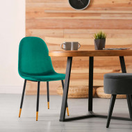 PACK 2 SILLAS COMEDOR TERCIOPELO VERDE 90*51*44CM THINIA HOME