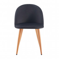 PACK 2 SILLAS COMEDOR RESPALDO BAJO TERCIOPELO NEGRO 78*54*46CM THINIA HOME