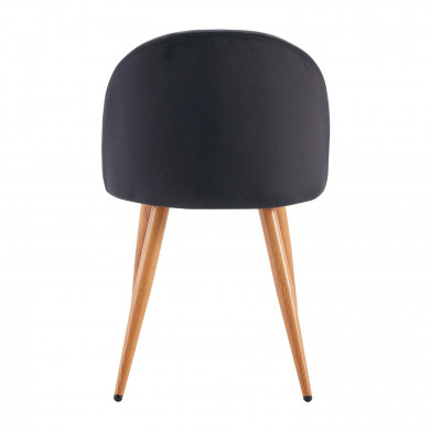 PACK 2 SILLAS COMEDOR RESPALDO BAJO TERCIOPELO NEGRO 78*54*46CM THINIA HOME