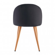 PACK 2 SILLAS COMEDOR RESPALDO BAJO TERCIOPELO NEGRO 78*54*46CM THINIA HOME