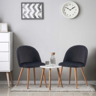 PACK 2 SILLAS COMEDOR RESPALDO BAJO TERCIOPELO NEGRO 78*54*46CM THINIA HOME