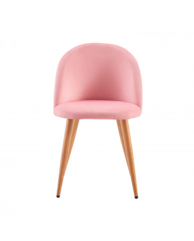 PACK 2 SILLAS COMEDOR RESPALDO BAJO TERCIOPELO ROSA 78*54*46CM THINIA HOME