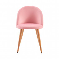 PACK 2 SILLAS COMEDOR RESPALDO BAJO TERCIOPELO ROSA 78*54*46CM THINIA HOME