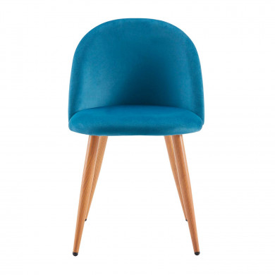 PACK 2 SILLAS COMEDOR RESPALDO BAJO TERCIOPELO AZUL 78*54*46CM THINIA HOME PACK 2 SILLAS COMEDOR RESPALDO BAJO TERCIOPELO AZUL 78*54*46CM THINIA HOME
