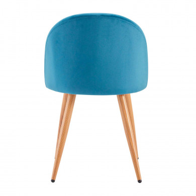 PACK 2 SILLAS COMEDOR RESPALDO BAJO TERCIOPELO AZUL 78*54*46CM THINIA HOME PACK 2 SILLAS COMEDOR RESPALDO BAJO TERCIOPELO AZUL 78*54*46CM THINIA HOME