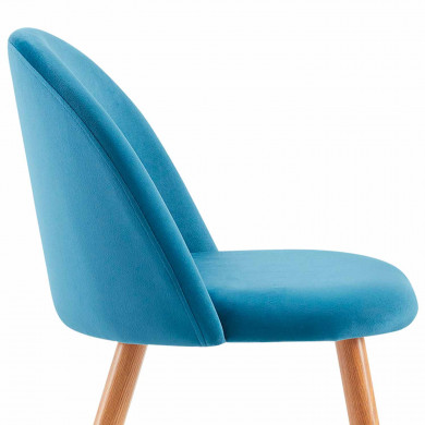 PACK 2 SILLAS COMEDOR RESPALDO BAJO TERCIOPELO AZUL 78*54*46CM THINIA HOME PACK 2 SILLAS COMEDOR RESPALDO BAJO TERCIOPELO AZUL 78*54*46CM THINIA HOME